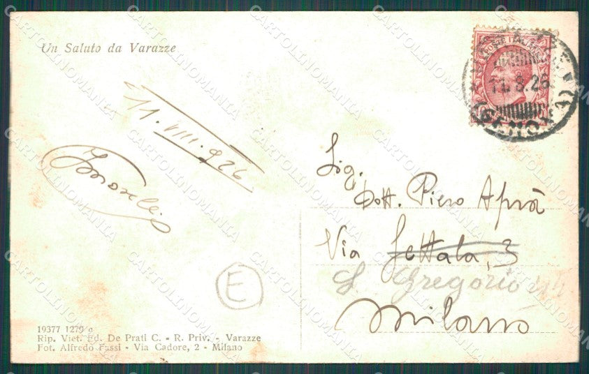 Savona Varazze cartolina QZ7134 – retro
