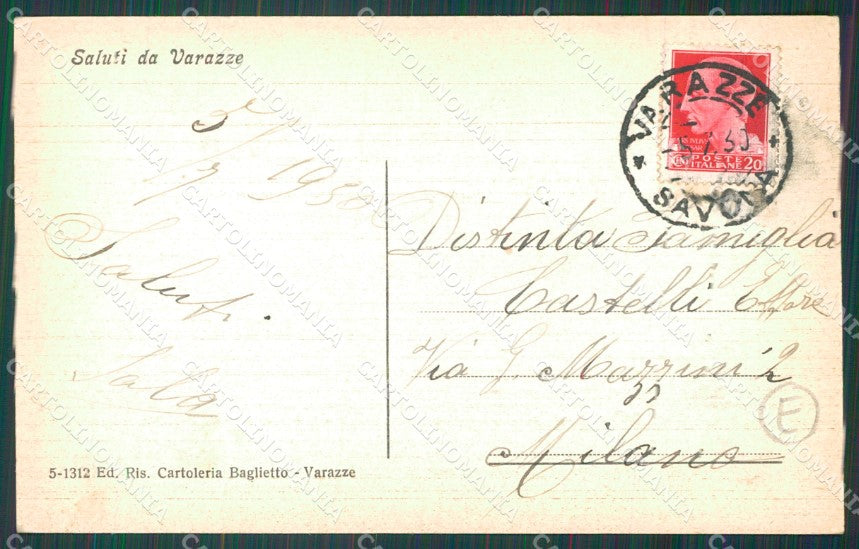 Savona Varazze Carretto cartolina QZ7143 – retro