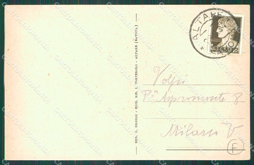 Savona Altare Strada Napoleonica cartolina QZ7177 – retro