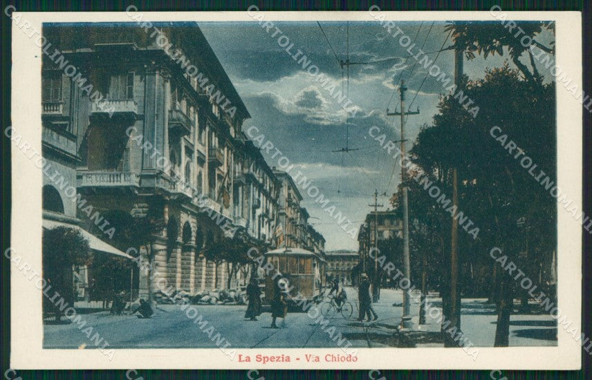 La Spezia Città Tram Chiaro di Luna cartolina QZ7257 – fronte