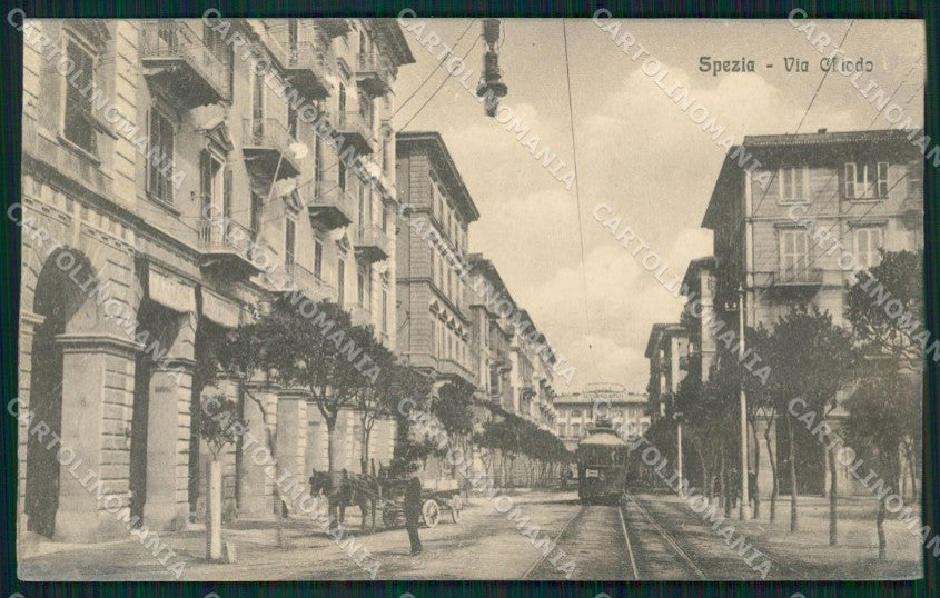 La Spezia Città Tram Carretto ABRASA cartolina QZ7262 – fronte
