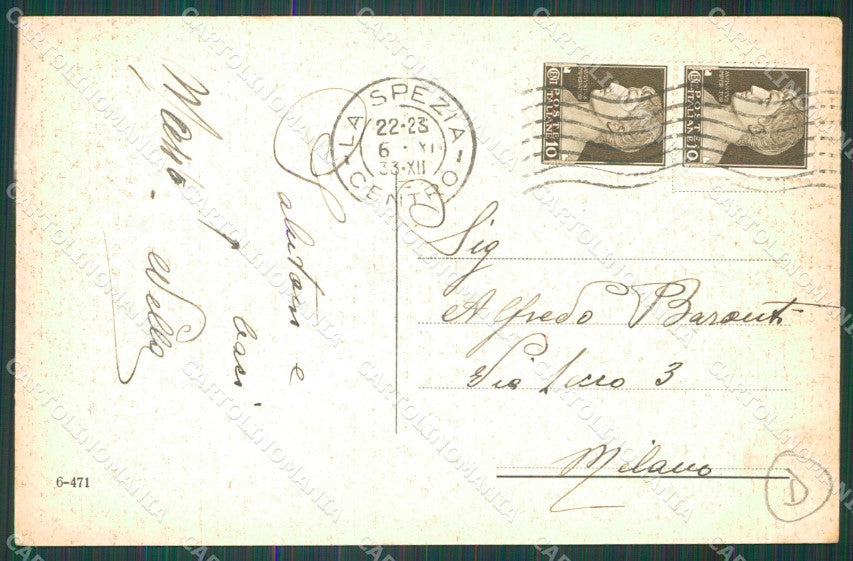 La Spezia Città Palazzo Provincia PIEGHINA cartolina QZ7270 – retro