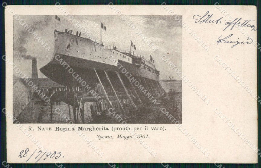 La Spezia Città Varo Regia Nave Margherita cartolina QZ7397 – fronte