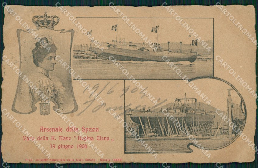 La Spezia Città Varo Regia Nave Regina Elena Savoia cartolina QZ7398 – fronte