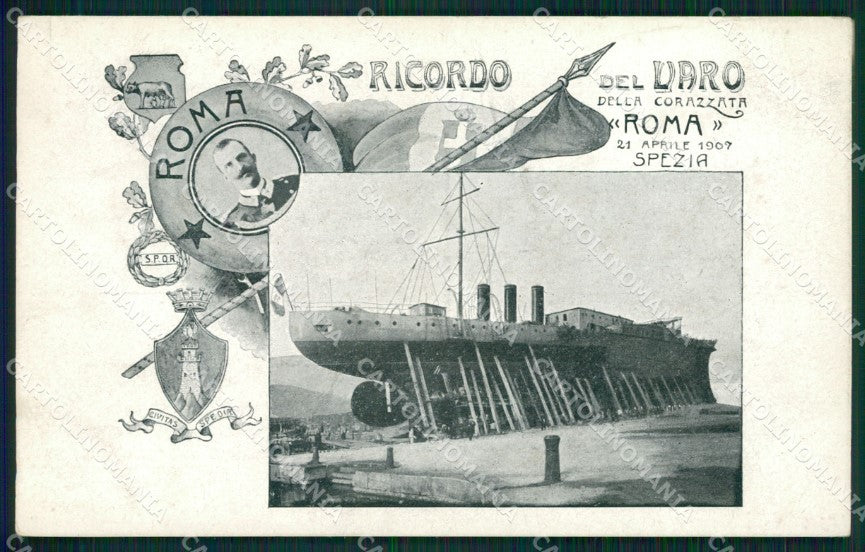 La Spezia Città Varo Corazzata Roma Savoia cartolina QZ7399 – fronte