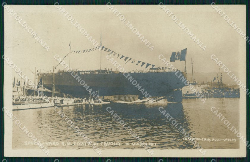 La Spezia Città Varo Regia Nave Cavour Pucci Foto cartolina QZ7405 – fronte