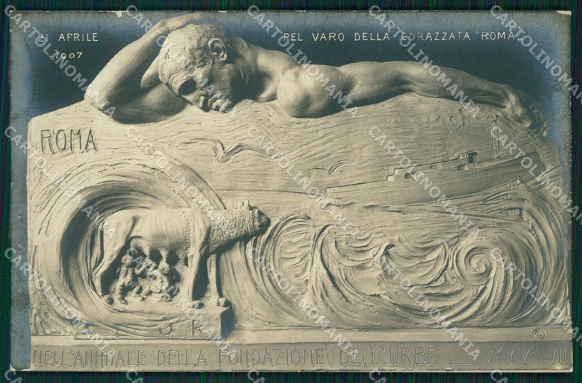 La Spezia Città Varo Corazzata Roma Commemorativa Foto cartolina QZ7409 – fronte