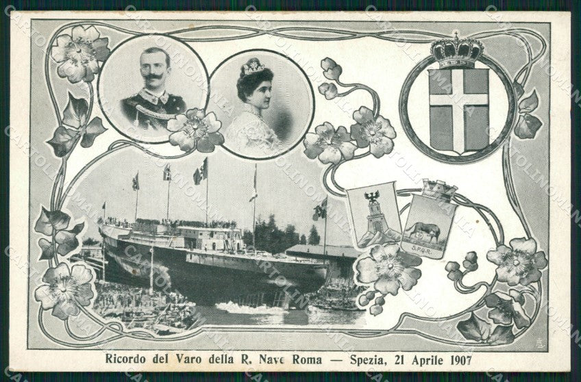 La Spezia Città Varo Regia Nave Roma Savoia cartolina QZ7413 – fronte