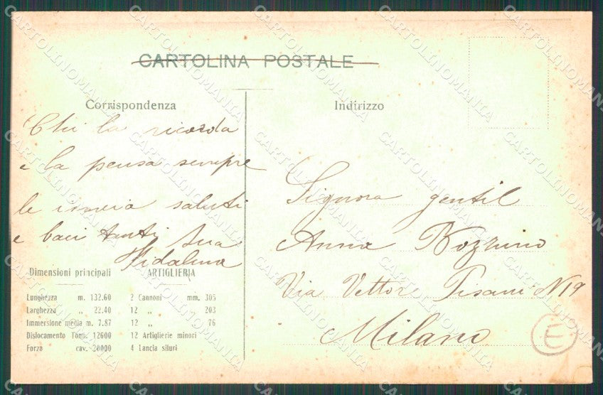 La Spezia Città Varo Regia Nave Roma Savoia cartolina QZ7413 – retro