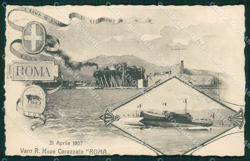 La Spezia Città Varo Regia Nave Roma cartolina QZ7414 – fronte
