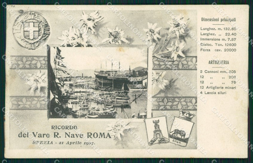 La Spezia Città Varo Regia Nave Roma cartolina QZ7415 – fronte