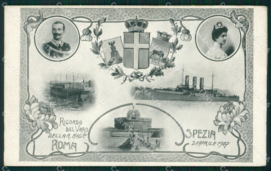 La Spezia Città Varo Regia Nave Roma Savoia cartolina QZ7416 – fronte