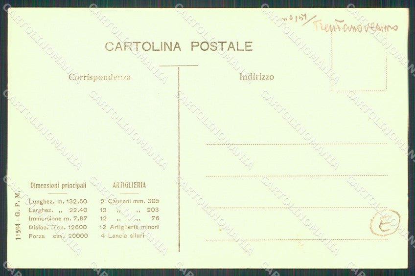 La Spezia Città Varo Regia Nave Roma Savoia cartolina QZ7418 – retro