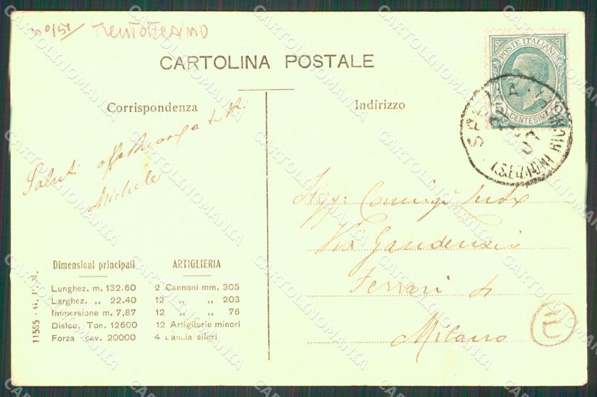 La Spezia Città Varo Regia Nave Roma Savoia cartolina QZ7420 – retro