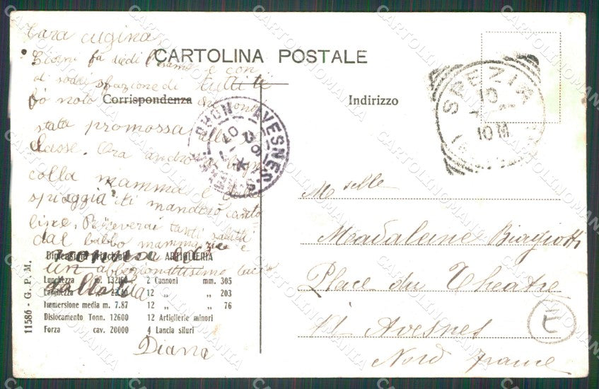 La Spezia Città Varo Regia Nave Roma cartolina QZ7421 – retro