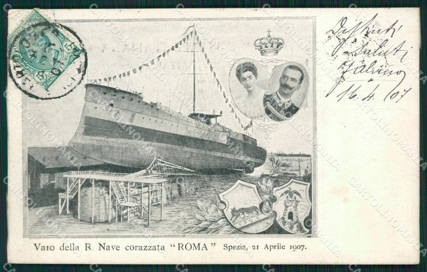 La Spezia Città Varo Corazzata Roma Savoia cartolina QZ7423 – fronte