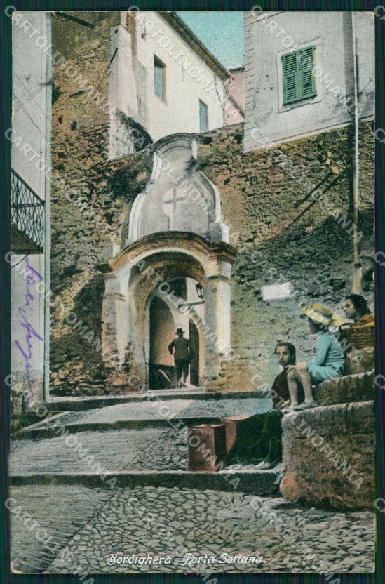 Imperia Bordighera Porta Sottana PIEGHINA cartolina QZ7509 – fronte