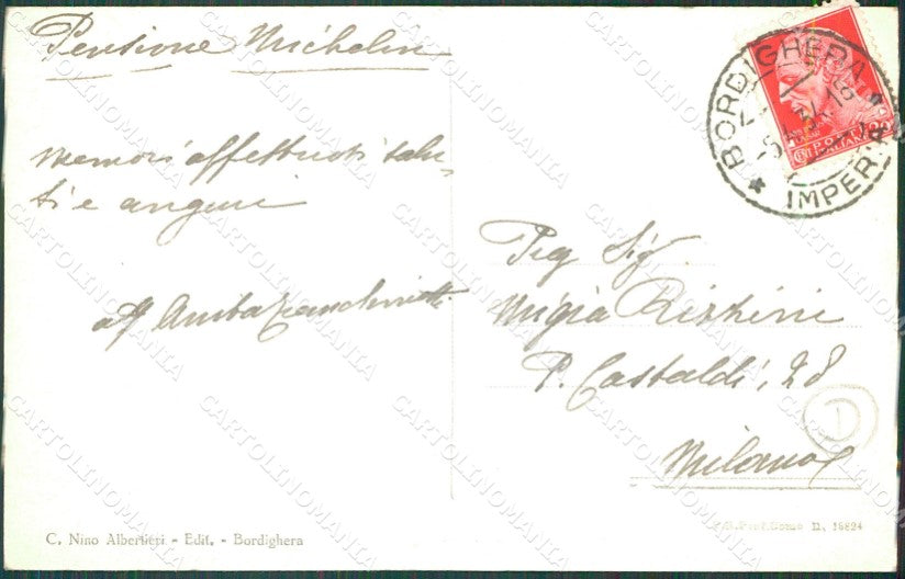 Imperia Bordighera cartolina QZ7528 – retro