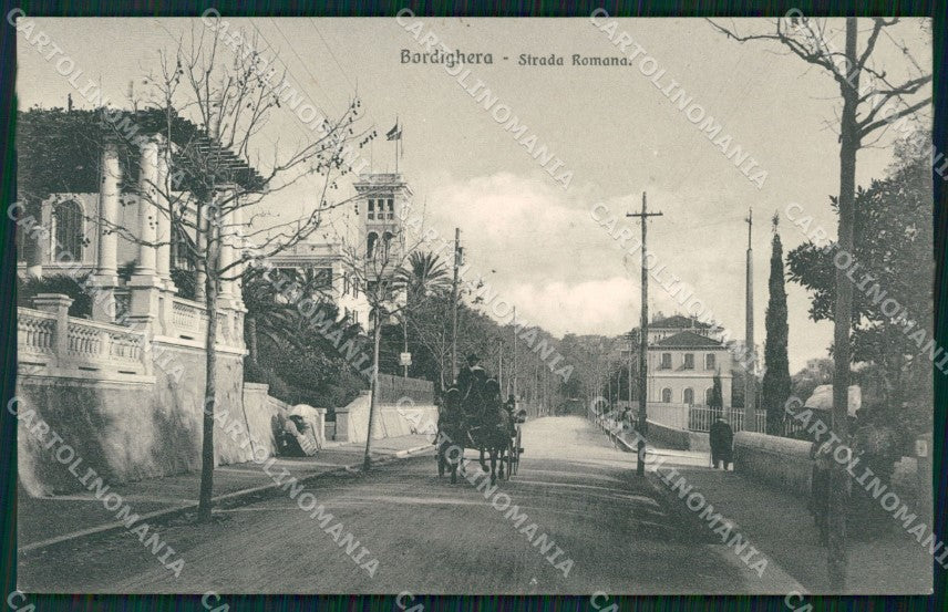 Imperia Bordighera Strada Romana Carretto cartolina QZ7537 – fronte