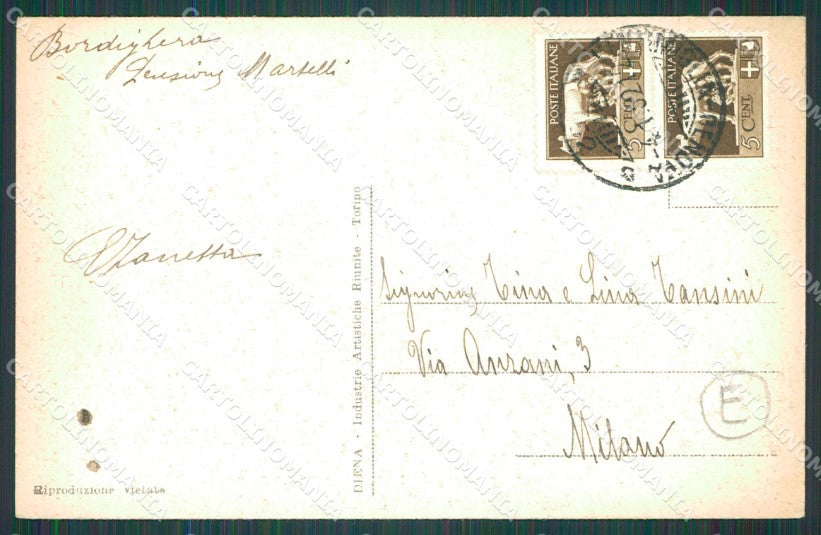 Imperia Bordighera cartolina QZ7542 – retro