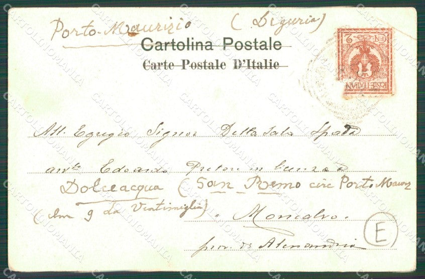 Imperia Dolceacqua Asino PIEGA cartolina QZ7584 – retro