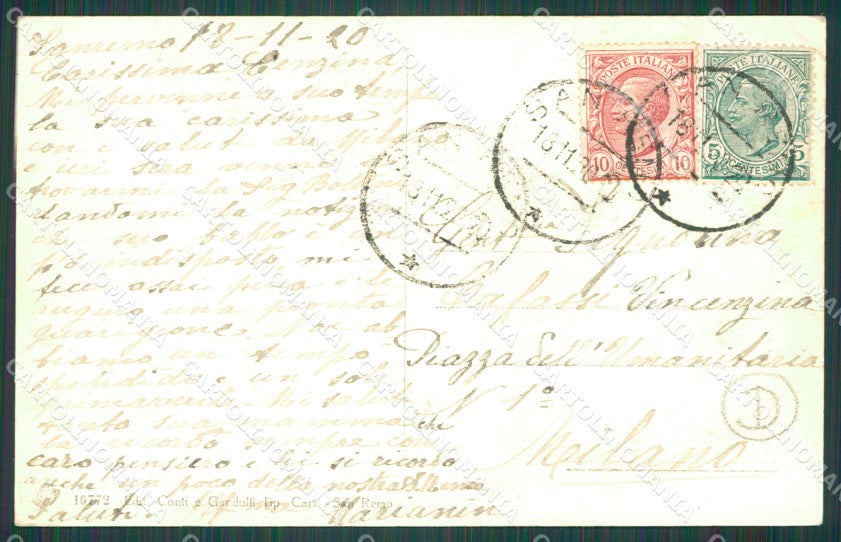 Imperia San Remo Carrozze Edicola cartolina QZ7619 – retro