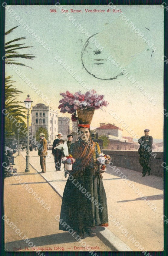 Imperia San Remo Venditrice di Fiori cartolina QZ7651 – fronte