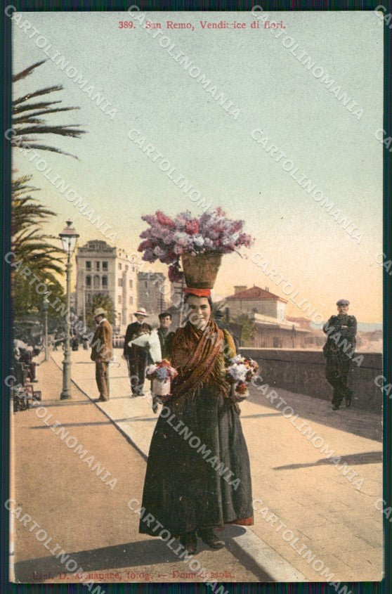 Imperia San Remo Venditrice di Fiori Mestieri cartolina QZ7661 – fronte