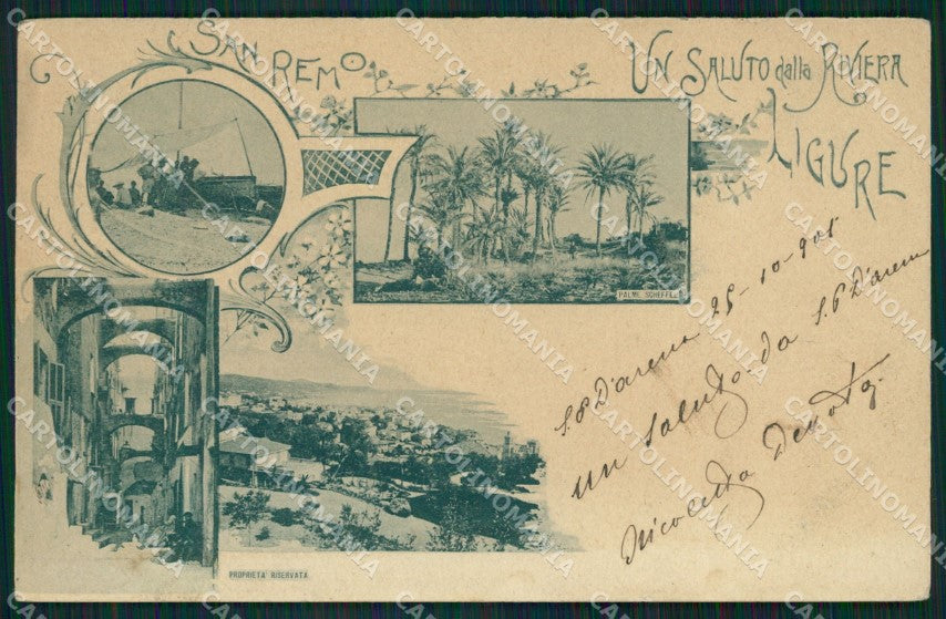 Imperia San Remo Saluti da PIEGHINA cartolina QZ7681 – fronte