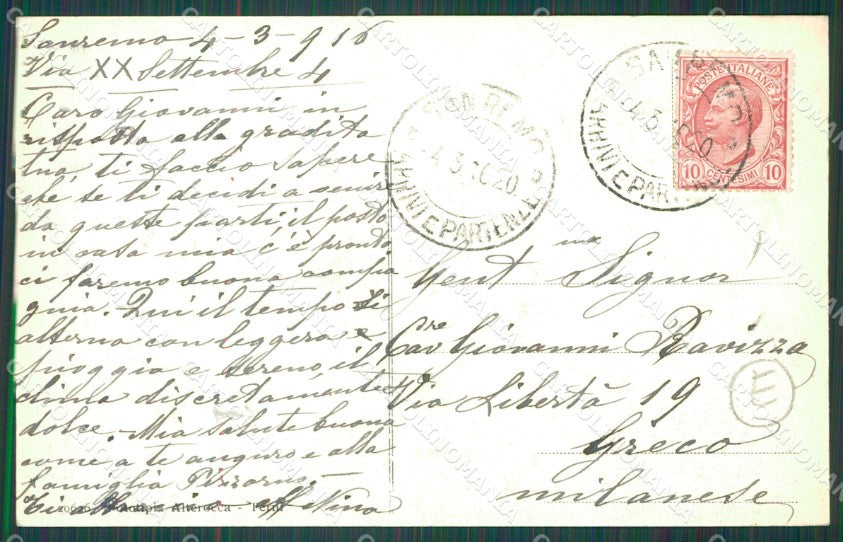 Imperia San Remo Garibaldi cartolina QZ7684 – retro
