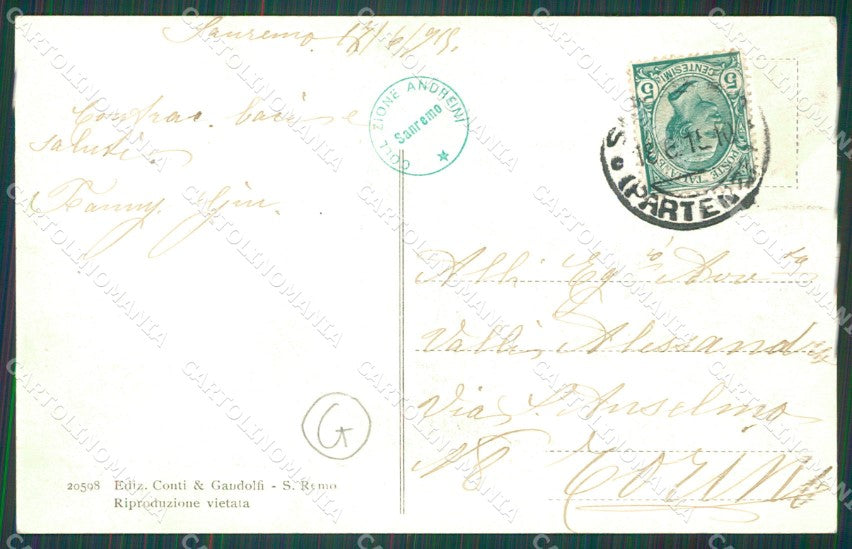 Imperia San Remo Poste PIEGHINA cartolina QZ7693 – retro