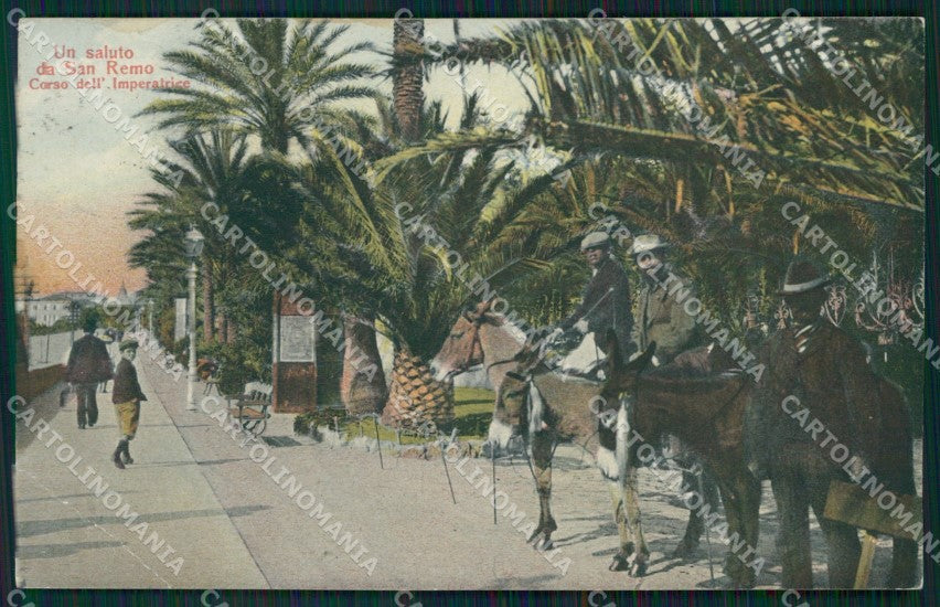 Imperia San Remo Asini PIEGA cartolina QZ7706 – fronte
