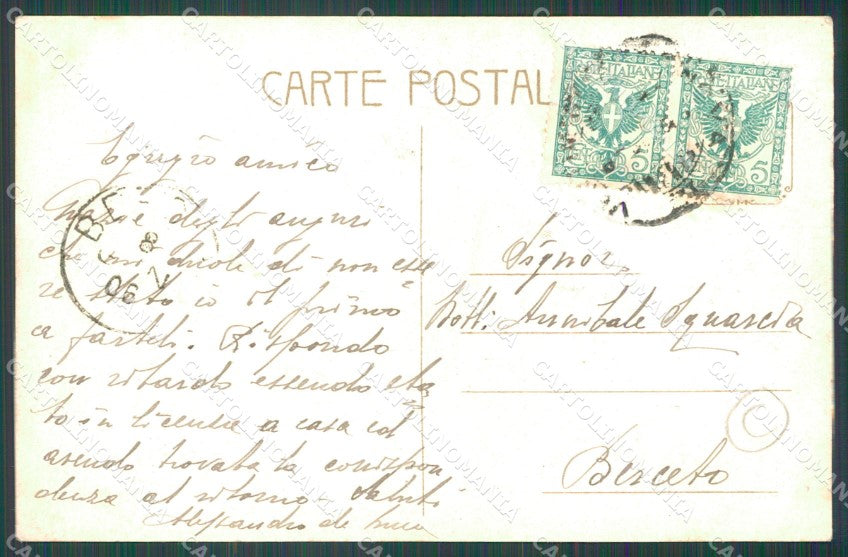 Imperia Ventimiglia Stazione Carrozze PIEGHINA cartolina QZ7745 – retro