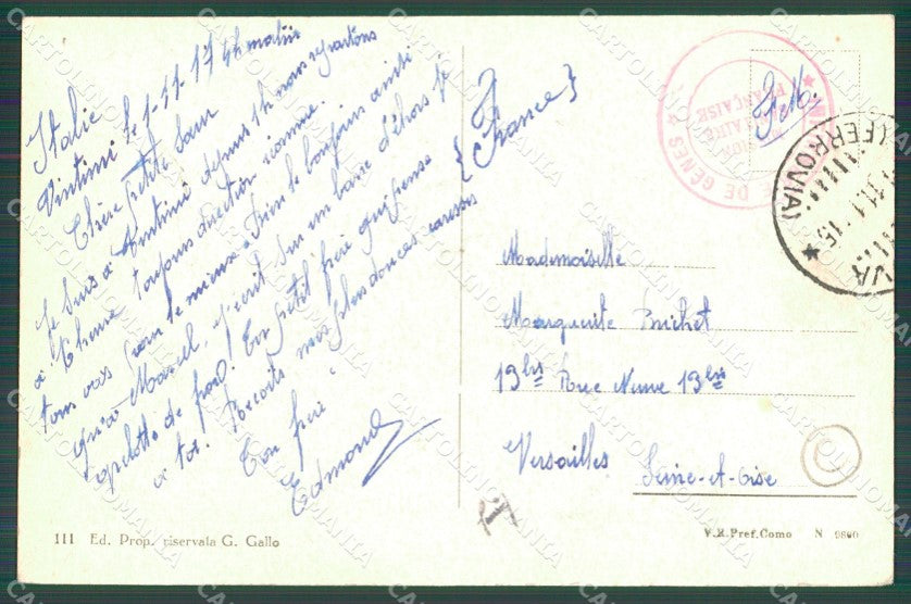 Imperia Ventimiglia Saluti da PIEGHINA cartolina QZ7756 – retro