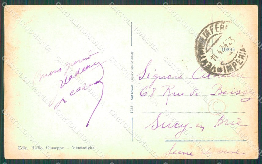 Imperia Ventimiglia PIEGA cartolina QZ7761 – retro