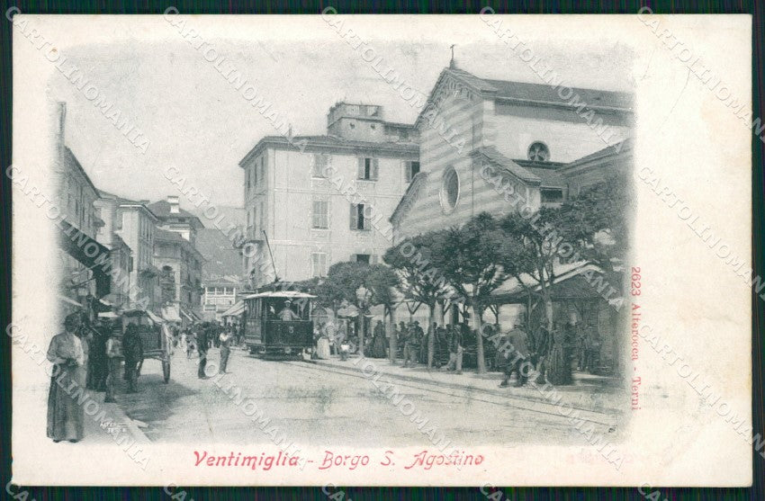 Imperia Ventimiglia Borgo Sant'Agostino Tram Alterocca 2623 cartolina QZ7768 – fronte