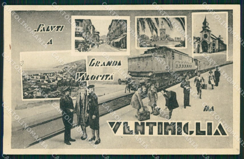 Imperia Ventimiglia Saluti da Treno cartolina QZ7819 – fronte