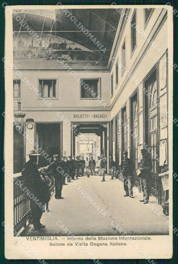 Imperia Ventimiglia Stazione Dogana Italiana PIEGA cartolina QZ7851 – fronte