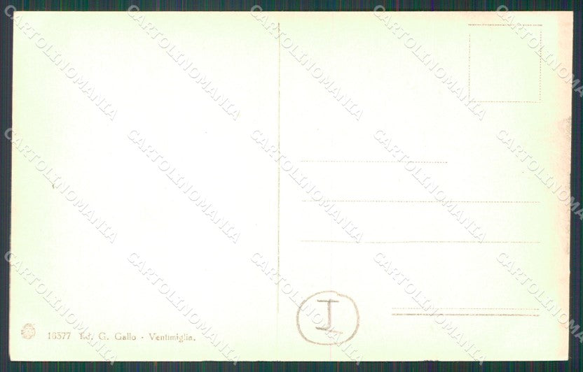 Imperia Ventimiglia Stazione Treno PIEGHINA RIFILATA cartolina QZ7856 – retro