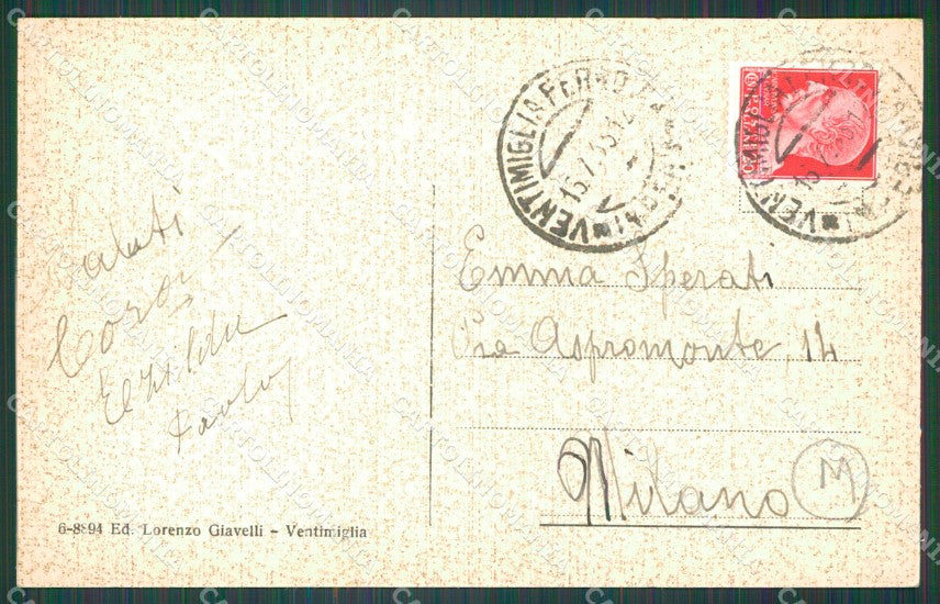 Imperia Ventimiglia Mercato dei Fiori cartolina QZ7859 – retro