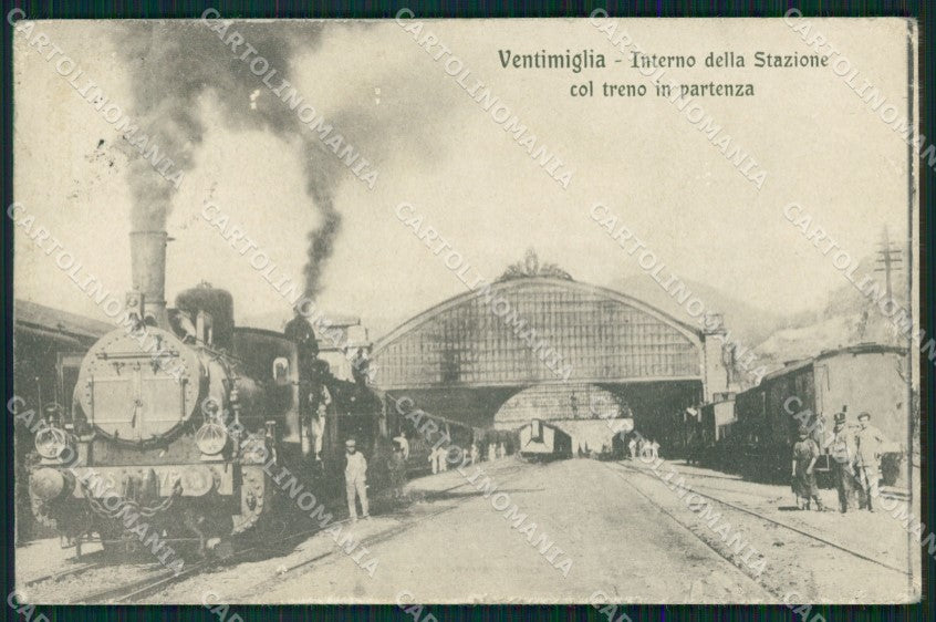 Imperia Ventimiglia Stazione Treno ABRASA PIEGA cartolina QZ7864 – fronte