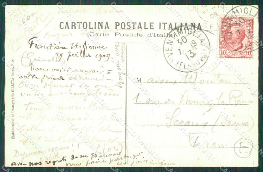 Imperia Ventimiglia Grimaldi Dogana Italiana GdF cartolina QZ7895 – retro