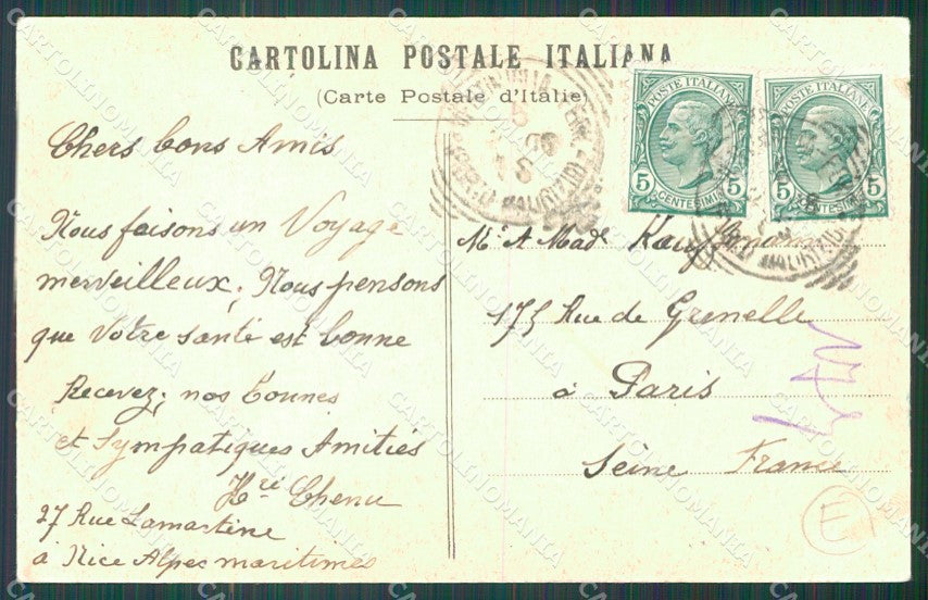 Imperia Ventimiglia Grimaldi Balzi Rossi cartolina QZ7897 – retro