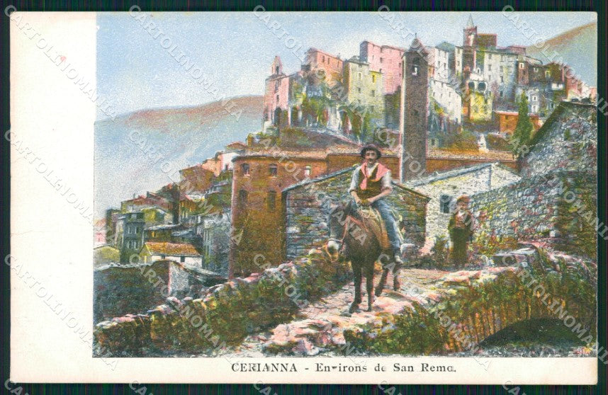 Imperia Ceriana Asino PIEGHINE cartolina QZ7928 – fronte