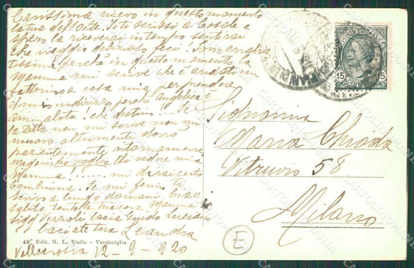 Imperia Vallecrosia Piani di cartolina QZ7956 – retro