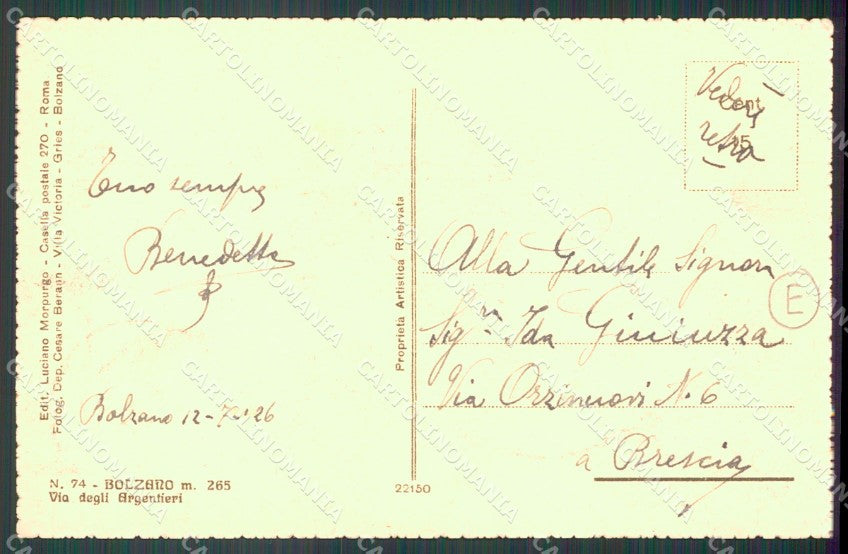 Bolzano Città cartolina QZ7979 – retro