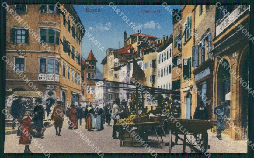 Bolzano Città Piazza Erbe Mercato cartolina QZ8004 – fronte