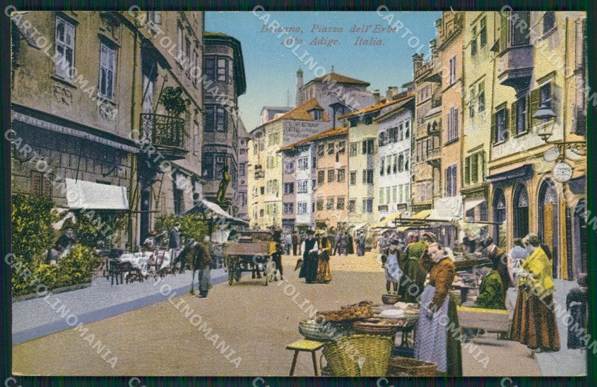 Bolzano Città Piazza Erbe Mercato cartolina QZ8005 – fronte