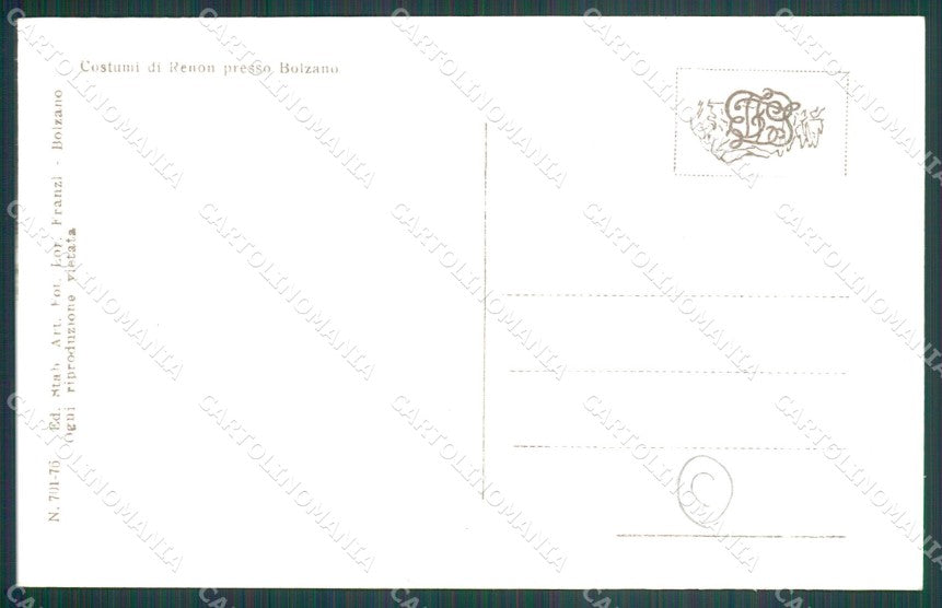 Bolzano Renon Costumi Foto cartolina QZ8009 – retro