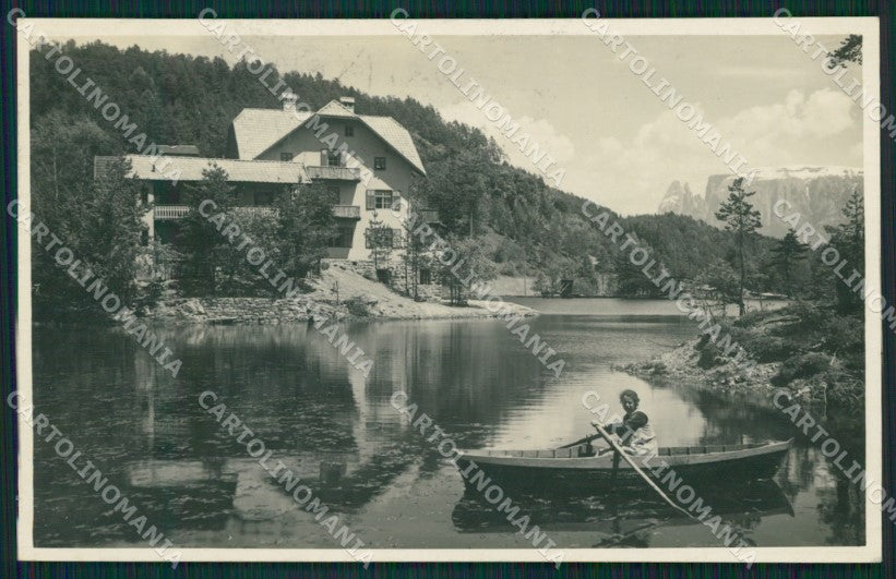 Bolzano Renon Lago di Costalovara Barca Foto cartolina QZ8013 – fronte